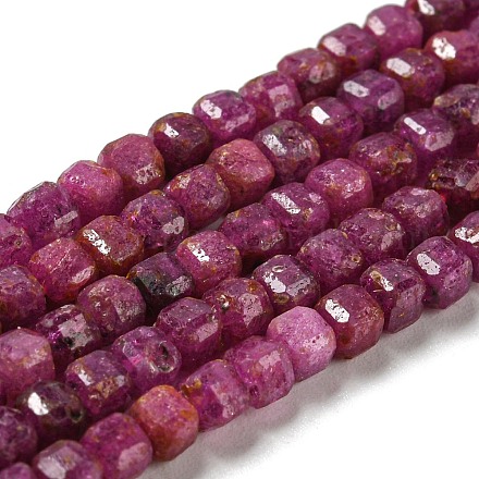 Perles de rubis / corindon rouge naturelles G-P457-B01-36B-1