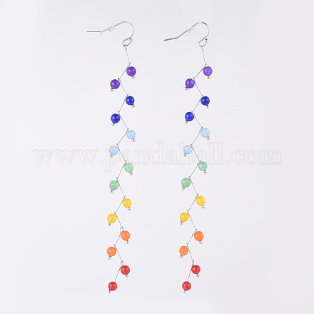 Dyed Natural Malaysia Jade Beads Dangle Earrings X-EJEW-JE03714-01-1