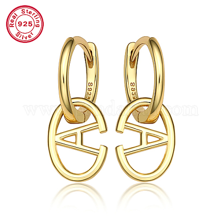 Real 18K Gold Plated 925 Sterling Silver Hoop Earrings ZC9557-1-1