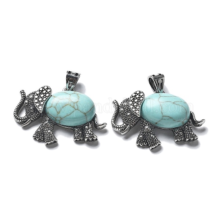 Подвеска из окрашенной синтетической бирюзы G-H083-02AS-09-1