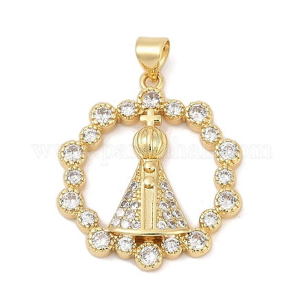 Подвески из латуни с прозрачным фианитом Nossa senhora aparecida KK-U058-54G-1
