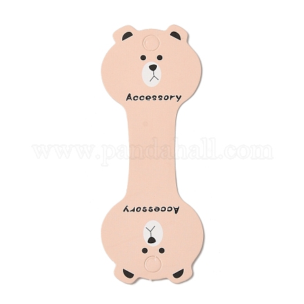 Сложите картонные бумажные карточки для демонстрации ювелирных изделий в форме медведя для хранения ожерелья и браслета CDIS-A006-05-1