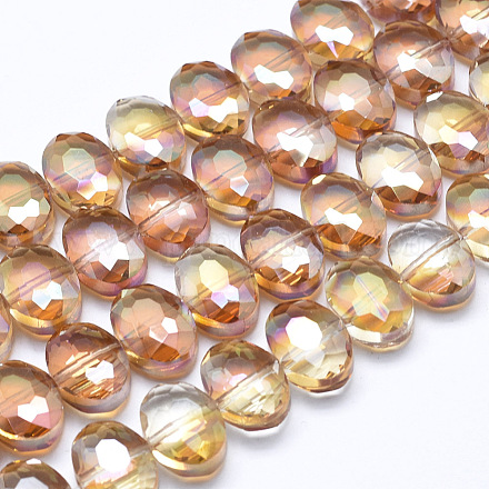 Electroplate Glass Beads Strands EGLA-F137-FR04-1