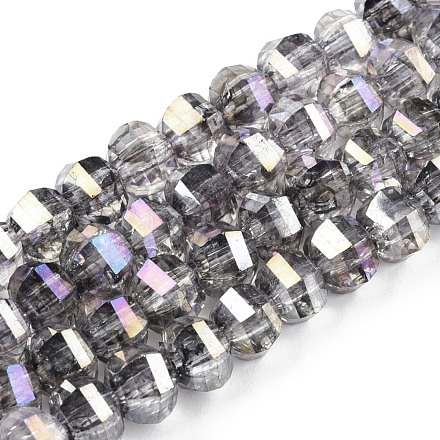 Transparent Electroplate Glass Beads Strands EGLA-N006-078A-1