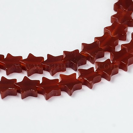 Red Agate Star Bead Strands G-M201-31-6mm-1
