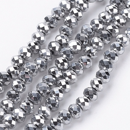 Chapelets de perles en verre électroplaqué EGLA-R080-2mm-01-1