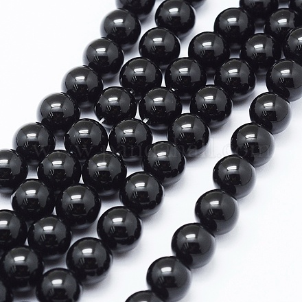 Brins de perles d'onyx noir naturel G-E469-08-8mm-1