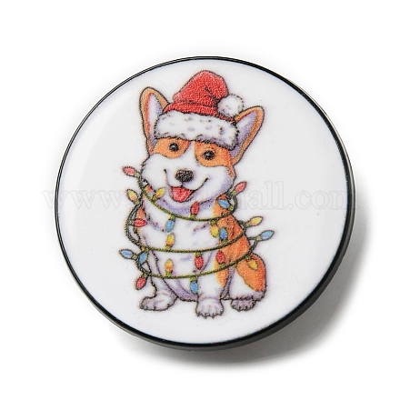 クリスマステーマ合金ブローチ  犬のピン  ホワイトスモーク  30x2mm JEWB-R019-01-1