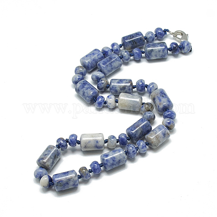 Collane di perline con diaspro blu naturale NJEW-S392-03-1