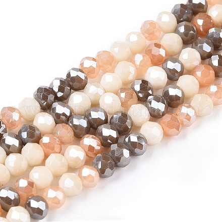 Стеклянные бусины с гальваническим покрытием  GLAA-T023-B16-04-1