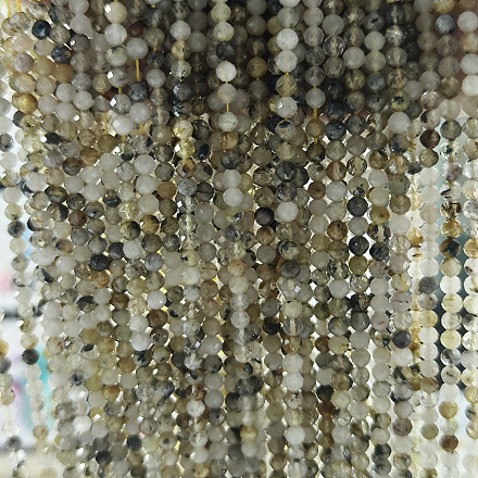 Нити бусин из натурального рутилированного кварца G-RM250104-E2-1