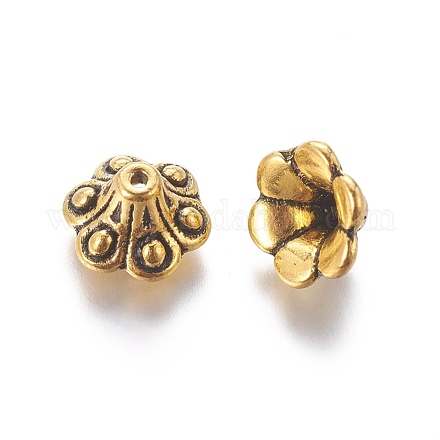 Cappucci di perline in filigrana di campana in lega di stile tibetano X-TIBE-A23845-AG-LF-1