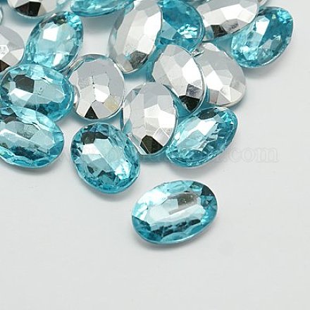 Cabuchones de diamante de imitación de acrílico de Taiwan imitación GACR-A007-10x14mm-08-1