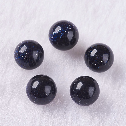Synthetic Blue Goldstone Beads G-K275-26-6mm-1