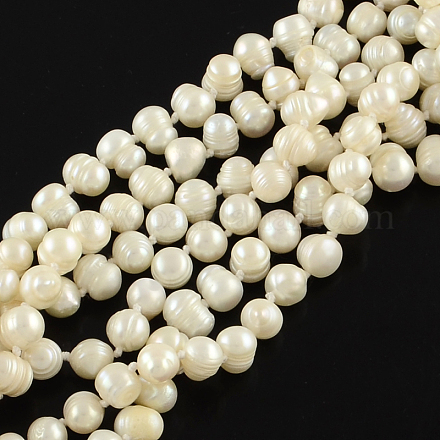 Natural Cultured Freshwater Pearl Beads Strands PEAR-Q004-12-1