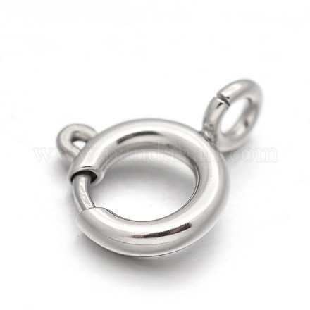 304 Stainless Steel Spring Ring Clasps STAS-N076-01B-1