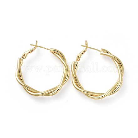 Brass Hoop Earrings EJEW-L234-01G-1