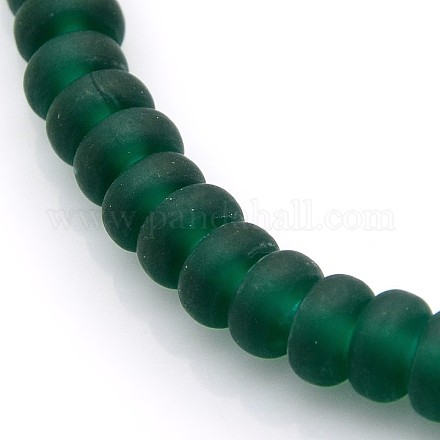 Handmade Frosted Lampwork Rondelle Beads Strands LAMP-L020-10-1