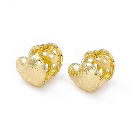 Rack Plating Brass Heart Hoop Earrings for Women EJEW-M210-24G-1