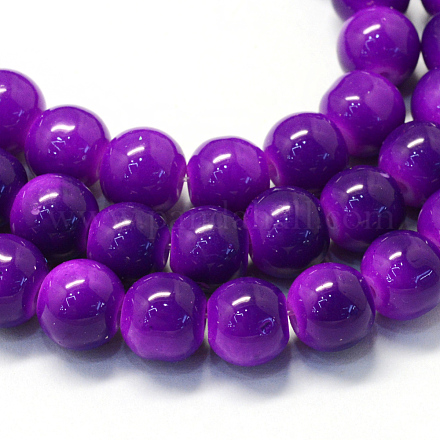 Baking Painted Glass Round Bead Strands DGLA-Q020-8mm-34-1