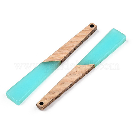 Большие подвески из полупрозрачной смолы и ясеня RESI-TAC0017-46-B01-1