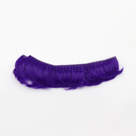 高温繊維の短い前髪の髪型の人形のかつらの毛  DIYの女の子のためのbjdメイキングアクセサリー  青紫色  1.97インチ（5cm） DOLL-PW0001-026-36-1