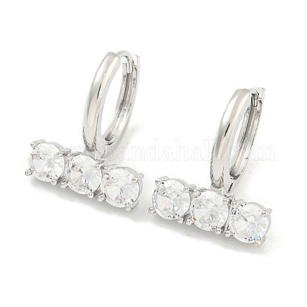 Латунные стеклянные серьги EJEW-S228-06P-1