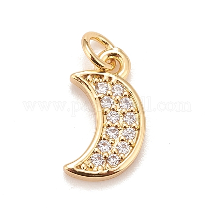 Brass Micro Pave Cubic Zirconia Charms KK-A161-21G-1
