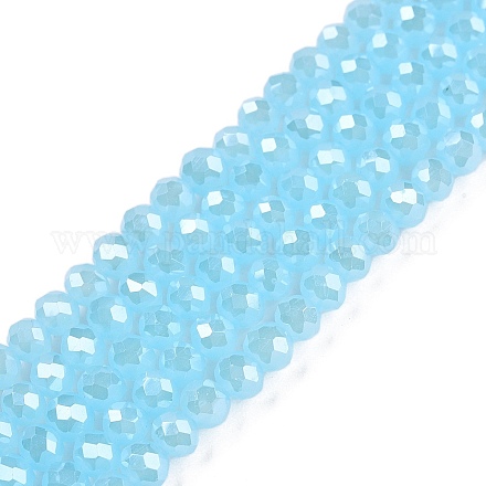 Стеклянные бусины с гальваническим покрытием  EGLA-A044-J4mm-A04-1