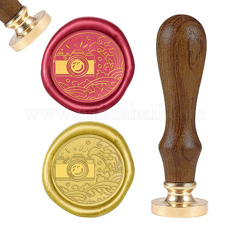 Vintage Retro Brass Head Wooden Handle Wax Seal Sealing Stamp Letter Card Xmas 