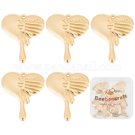  Beebeecraft 8Pcs/Box Love Word Charms 18K Gold Plated