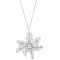 Alloy Crystal Rhinestone 3D Flower Pendant Necklaces for Women, Silver, 20.87 inch(53cm)
