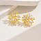 Brass Exquisite 3D Snowflake Stud Earrings for Women, Elegant and Sophisticated, Golden, 25x25mm