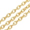 Brass Cable Chains, Long-Lasting Plated, Rack Plating, Cadmium Free & Lead Free, Unwelded, with Spool, Real 18K Gold Plated, 7x5x1mm