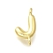 Brass Connector Charms, Lead Free & Cadmium Free, Long-Lasting Plated, Rack Plating, Real 18K Gold Plated, Letter J, 12.5x7x2.5mm, Hole: 1.2mm