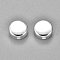304 Stainless Steel Beads, Flat Round, Silver, 12x6mm, Hole: 2.6mm