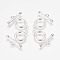 Brass Toggle Clasps, Silver Color Plated, Ring: 11x2mm, Bar: 19x2mm, Hole: 1.8mm