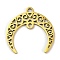 201 Stainless Steel Hollow Connector Charms, Horn Links, Golden, 20x20x1mm, Hole: 1.2mm and 1.5mm