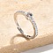 S925 Sterling Silver Adjustable Letter Rings for Women, with Micro Pave Cubic Zirconia, Letter G, 2mm,US Size 5 1/2(16.1mm), Letter: 4.5x4mm