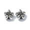 Tibetan Style Alloy Beads, Flower, Antique Silver, 7.5x8x5mm, Hole: 1.6mm, about 675pcs/500g