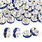 30Pcs 2 Colors Brass Rhinestone Spacer Beads, Straight Flange, Rondelle, Silver, Sapphire, 6x3mm, Hole: 1mm, 15pcs/style