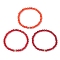 3Pcs Faceted Imitation Jade & Opaque Glass Rondelle Beaded Stretch Bracelets for Women, FireBrick, Inner Diameter: 2 inch(5cm)