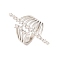 Brass Micro Pave Clear Cubic Zirconia Open Cuff Rings, for Women, Lead Free & Cadmium Free, Platinum, Inner Diameter: 16mm