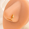 Alloy Crystal Rhinestone Hoop Clip on Nose Rings, Golden, Flat Round, 11x11mm