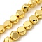 Electroplate Glass Beads Strands, Drum, Faceted, Golden Plated, 8x5.5mm, Hole: 1mm, about 54pcs/strand, 15.75''(40cm)