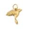 304 Stainless Steel Pendants, with Jump Ring, Golden, Bird, 14x16x6.5mm, Hole: 4.3mm
