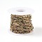 Natural Tourmaline Handmade Beaded Chains, with Brass Findings, Golden, Unwelded, Round, Faceted, with Spool, 12x1~1.25mm, Bead: 2~2.5mm, about 32.8 Feet(10m)/roll