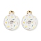 Alloy Enamel Charms, Golden, Donut, 14x10.5x2.7mm, Hole: 1.6mm