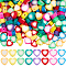 240Pcs 8 Colors Handmade Polymer Clay Beads, Heart, Mixed Color, 9x9~10x4~5mm, Hole: 1.5mm, 30pcs/color