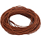 25M Cowhide Leather Cord, Leather Jewelry Cord, Round, Peru, 1mm, about 27.34 Yards(25m)/pc